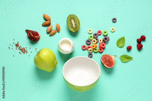 Tasty breakfast with cereal...
