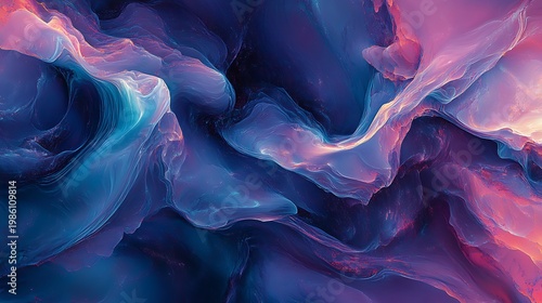 Futuristic neon abstract wave background with glowing pink blue light lines, vibrant digital energy flow, technology wallpaper for music gaming banner design