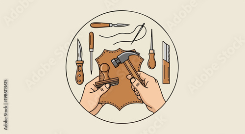 Crafting leather with tools