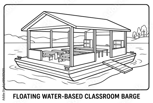 Floating Classroom Barge on the Water for Education and Learning.