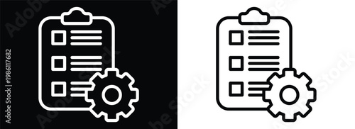 Project Management monochrome line style