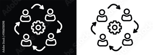 Collaboration monochrome line style