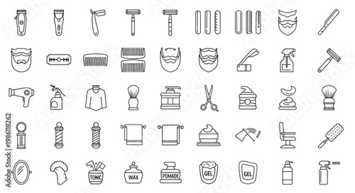 Collection of various grooming tools.