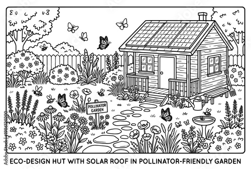 Eco Design Hut With Solar Roof For Sustainable Tiny Home.