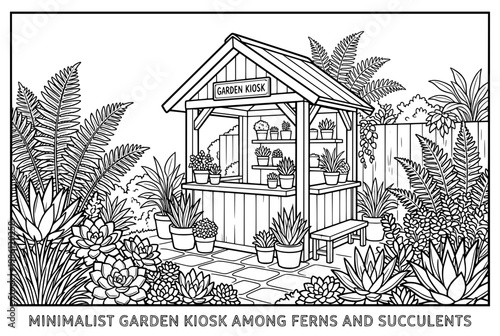Garden kiosk selling succulents and plants.