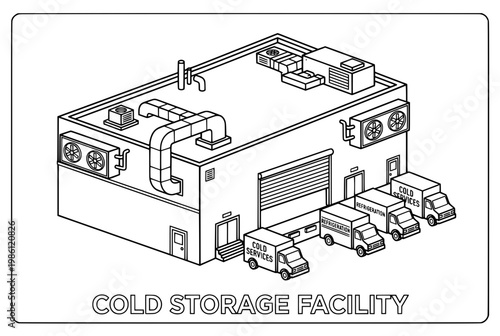 Gold Storage Facility With Trucks And Vaults.