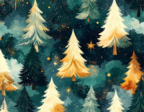 Festive forest pattern