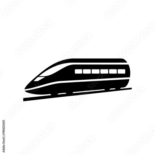 Modern high-speed bullet train in motion