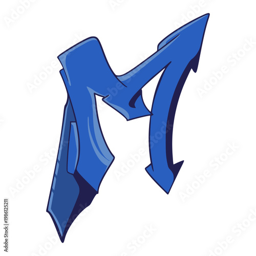 M Graffiti Letter Illustration 