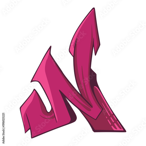 N Graffiti Letter Illustration 
