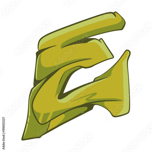 E Graffiti Letter Illustration 