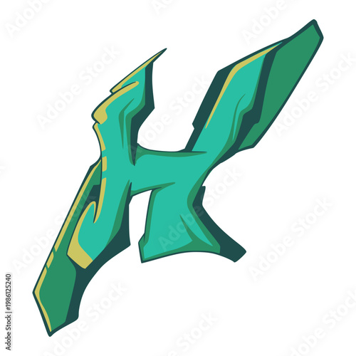 H Graffiti Letter Illustration 