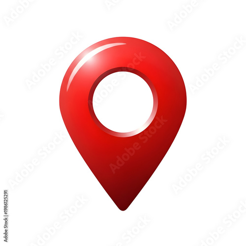 red map pin icon with hole