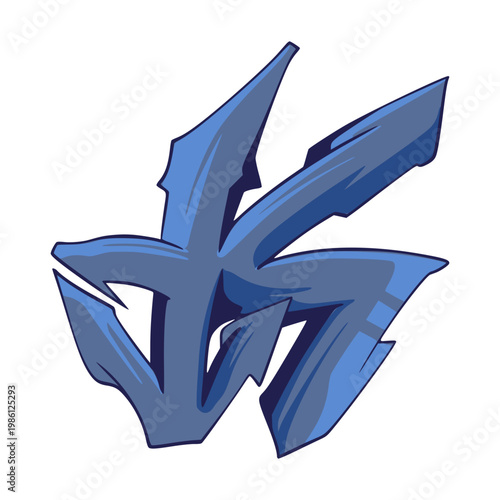 K Graffiti Letter Illustration 