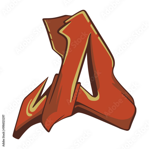 D Graffiti Letter Illustration 