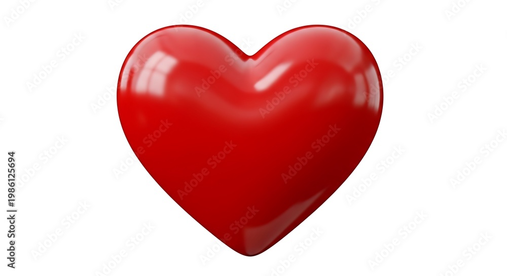 Fototapeta premium A Large Red Heart Shaped Object On A White Background