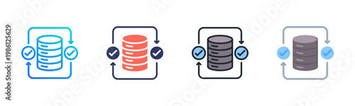 Database Icon Set Multiple Style Collection