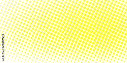 Modern composition featuring vibrant yellow dots with gradient density on a clean white backdrop.