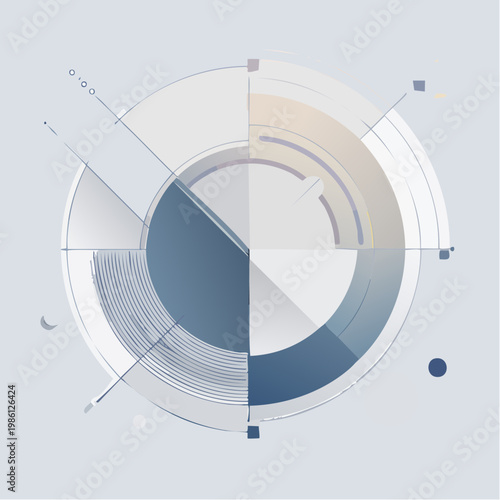 Eine abstrakte Komposition aus geometrischen Formen in neutralen Farbtönen