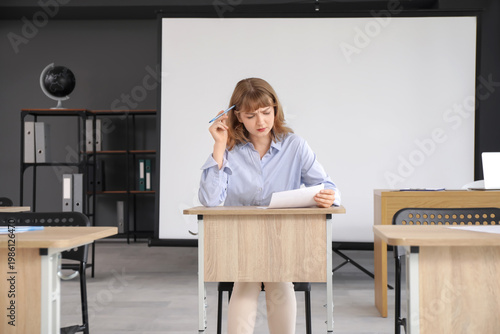 Thoughtful female student p...