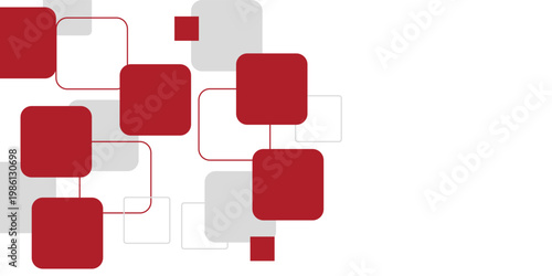White background with abstract red grey square decoration. Vector illustration for modern presentation background, brochure design, business card background, website slider, landing page. eps10, web