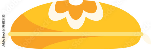 Yellow yarmulke displaying traditional jewish patterns on a white background