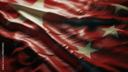 A detailed view of a red and white striped flag, suitable for patriotic or celebratory uses