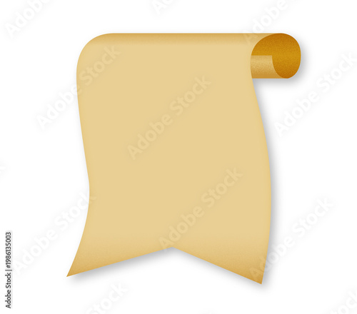 Gold Vertical Ribbon Tag Curved Badge Design Transparent PNG