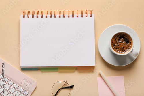 Composition with notebook, ...