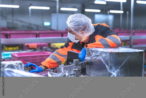 Food and manufacturing researchers oversee seafood production lines in tightly controlled factories where machinery is used to produce and cook food before it is shipped out.