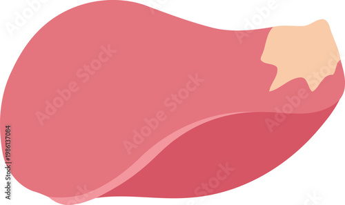 Pink meat cut with bone steak