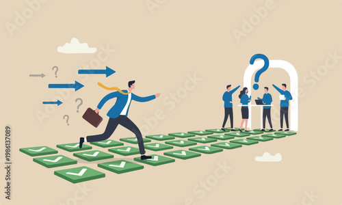 management mountai project manager running completed checkbox to reach goal