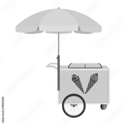ice cream push cart vector illustration isolated on white background.