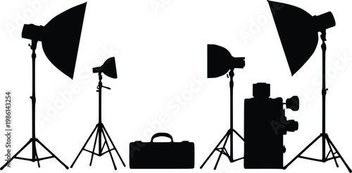 Film and Photography Studio Lighting Equipment Setup