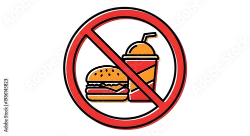 No eating or drinking allowed sign