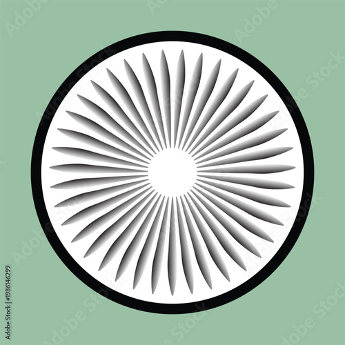 Intricate radial pattern design with symmetrical grooves and central focus