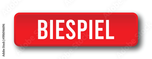 Red Beispiel Button with Rounded Shape and Shadow for Sample Label Interface in Modern UI Design