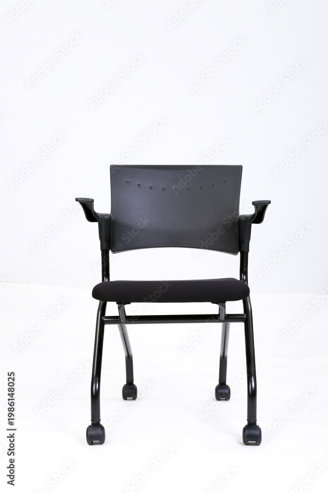 Fototapeta premium Black computer chair on white background