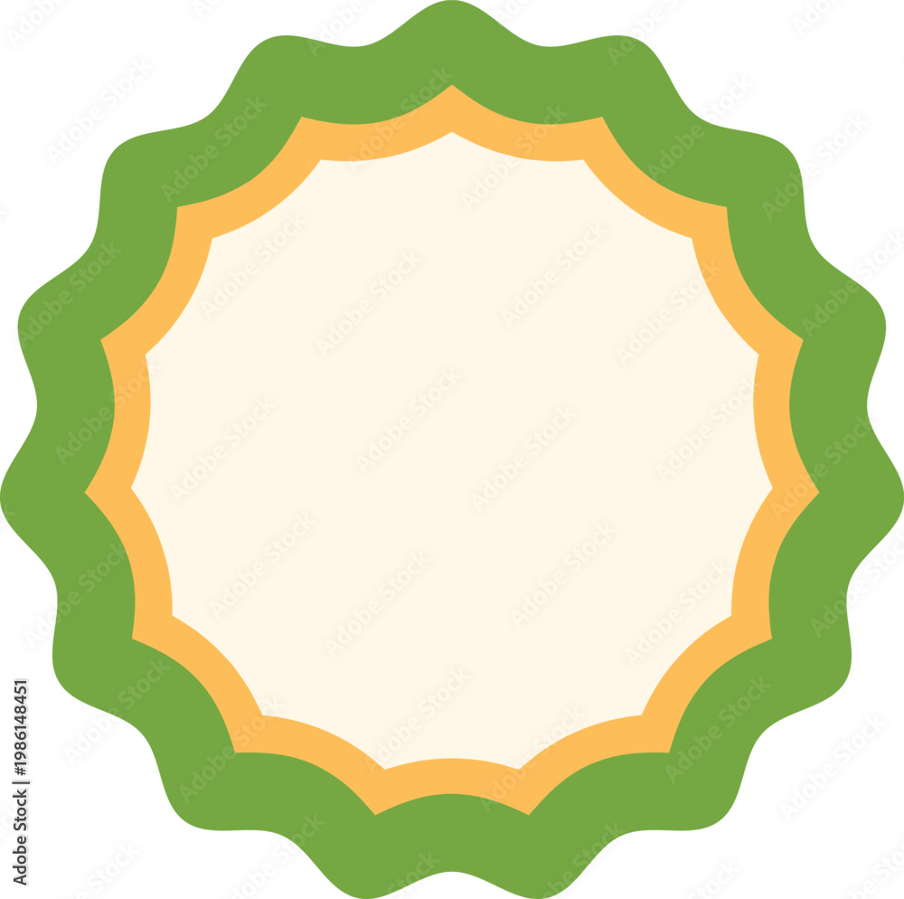 Obraz premium Circular wavy empty border frame with green and yellow colors for text copy space