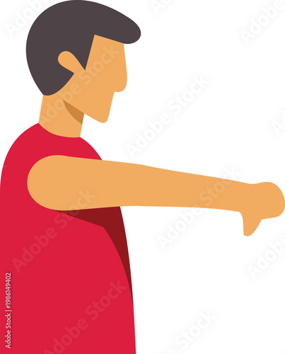 Man showing dislike and negativity with a thumbs down gesture