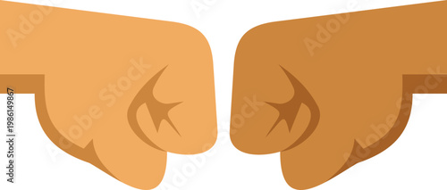 Fists bumping conveying partnership, greeting, solidarity, and diversity