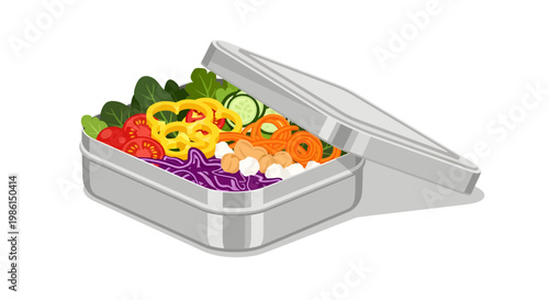 Colorful sushi in a takeout container