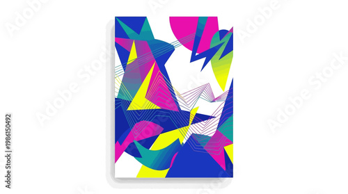 Vibrant abstract illustration of a music festival poster with colorful geometric shapes, representing the experimental and avant-garde music culture of the FIMAV festival in Victoriaville,
