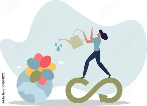 Sustainable economic growth strategy, recourses reuse.person's life situation and his activities.