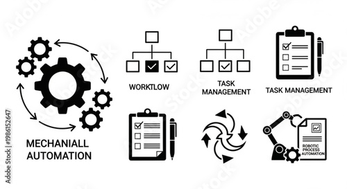Vector illustration set of a modern city building and old radio icons featuring business technology and media symbols for web design silhouette pictogram and internet network sign application