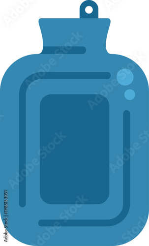 Blue hot water bottle offering warmth and pain relief