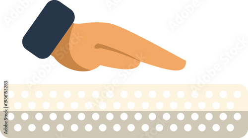 Hand pressing mattress, checking softness and orthopedic support for sleep comfort