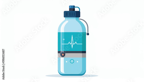 Reusable Water Bottle with Heart Rate Monitor.