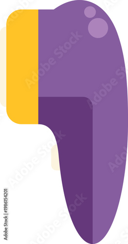 Purple and yellow hair removal device representing beauty and skincare