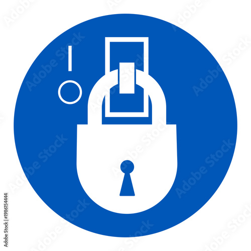 Verify de-energized state before lockout safety label for industrial maintenance